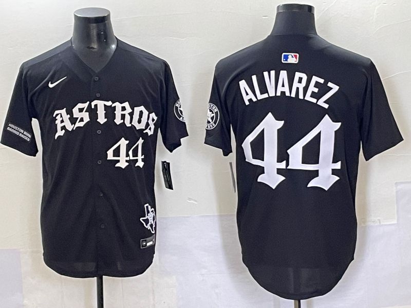Men 2025 Houston Astros #44 Alvarez Black Seven generations Joint Name Nike MLB Jersey style 9->houston astros->MLB Jersey